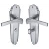 Heritage Brass Waldorf Sat Chrome WAL6530SC Art Deco Bathroom Handles