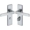 Delta Straight Lever Satin Chrome Bathroom Door Handles