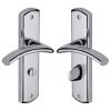 Centaur Curved Lever Polished Chrome Bathroom Lock Door Handles