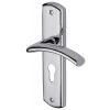 Centaur Curved Lever Polished Chrome 48mm Euro Cylinder Door Handles