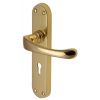 Gloucester Shaped Lever Polished Brass Keyhole Door Handles