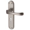 Gloucester Shaped Lever Satin Nickel Keyhole Door Handles