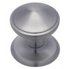 Satin Chrome Stepped Edge Front Door Knob 3.5in (82mm)