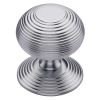 Heritage RR906 Satin Chrome 76mm Reeded Centre Door Knob