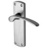 Luca Curved Lever Satin Chrome Latch Door Handle Set