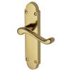Milton Scroll Lever Polished Brass Latch Door Handle Set