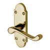 Milton Scroll Lever Polished Brass Short Plate Latch Door Handle Set