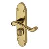 Milton Scroll Lever Polished Brass Privacy Lock Door Handle Set