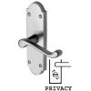 Milton Scroll Lever Satin Chrome Privacy Lock Door Handle Set