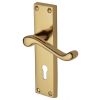 Malvern Polished Brass Scroll Lever Keyhole Door Handle Set