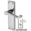 Malvern Scroll Lever Polished Chrome Bathroom Lock Door Handle Set