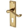 Malvern Scroll Lever Polished Brass 48mm Euro Cylinder Door Handles