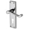 Malvern Scroll Lever Polished Chrome 48mm Euro Cylinder Door Handles