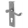Malvern Scroll Lever Satin Chrome 48mm Euro Cylinder Door Handles