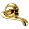 Malvern Polished Brass Scroll Lever on Rose Set