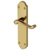 Kensington Scroll Lever Polished Brass Latch Door Handle Set