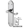 Kensington Scroll Lever Polished Chrome Bathroom Door Handle Set