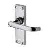Avon Straight Lever Polished Chrome Short Plate Latch Door Handle Set