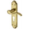 Verona Small Scroll Lever Pol Brass 48mm Euro Cylinder Door Handles