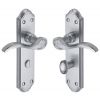 Verona Small Scroll Lever Satin Chrome Bathroom Door Handles