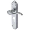 Verona Small Scroll Lever Satin Chrome 48mm Euro Cylinder Door Handles