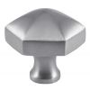 Satin Chrome Hexagon Cabinet Knob 32mm