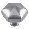 Satin Chrome Hexagon Cabinet Knob 32mm