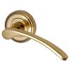 Sophia Polished Brass Curved Lever on Round Rose