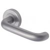 Harmony Satin Chrome Return To Door Lever on Round Rose