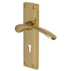Sophia Polished Brass Curved Lever Keyhole Door Handles