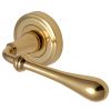 Roma Polished Brass Decorative Lever on Round Rose