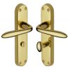 Sutton Shaped Lever Polished Brass Bathroom Door Handles