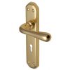 Charlbury Contoured Lever Polished Brass Keyhole Door Handles