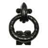 Black Antique Iron Fleur De Lys Ring Door Knocker 586