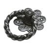 Black Antique Iron Twisted Ring Gate Handle 101mm 632