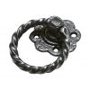 Black Antique Iron Twisted Ring Gate Handle 76mm 679