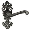 Black Antique Lever Latch Door Handles Short Plate 2434