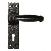 Black Antique Lever Lock Door Handles 152x38mm 2439