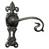 Black Antique Lever Lock Door Handles 165x50mm 2444