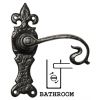 Black Antique Bathroom Door Handles 165x50mm 2444