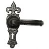 Black Antique Lever Lock Door Handles 159x50mm 2448