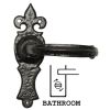 Black Antique Bathroom Door Handles 159x50 2448