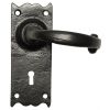 Black Iron Lever Lock Door Handles 2519