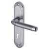 Saturn Straight Lever Dual Finish Chrome Keyhole Door Handles