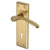 Hilton Curved Lever Dual Finish Brass Keyhole Door Handles