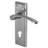 Hilton Curved Lever Dual Finish Chrome 48mm Euro Door Handles