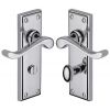 Edwardian Scroll Lever Polished Chrome Bathroom Handles