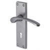 Sophia Curved Lever Satin Chrome Keyhole Door Handles
