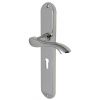 Algarve Shaped Lever Polished Chrome Keyhole Door Handles