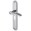 Algarve Shaped Lever Polished Chrome 48mm Euro Cylinder Door Handles